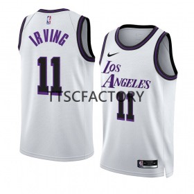 Herren NBA Los Angeles Lakers Trikot Kyrie Irving 11 Nike 2022-23 City Edition Weiß Swingman